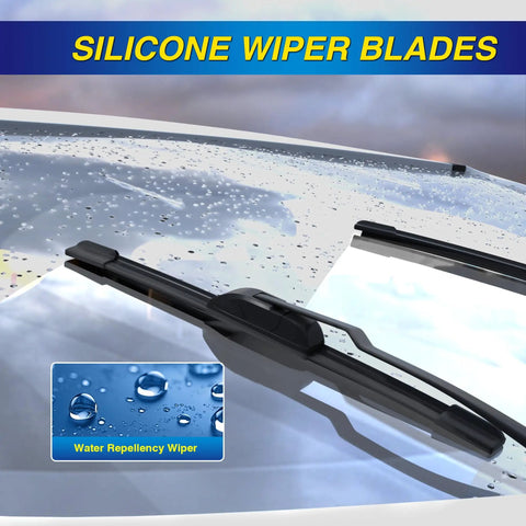 Windshield Wiper Blades Set For Kia Sorento 2016 2020 And Hyundai Santa Fe 2019 2023 Silicone Water Repellent All Season