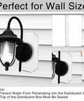 White 2 Pack Vinyl Siding Mounting Brackets With Built In Electrical Box For Outdoor Lighting Easy Snap On Setup Works Like A Dream For Half Inch Lap Siding A Total Yard Game Changer installed with wall-mounted light.