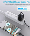 Hefty 48W Cigarette Lighter Car Charger Hooked Up To A Zippy 20W Wall Adapter Feeding Dual PD 3.0 Fast Charge Ports Plus Two Three Point Three Foot Type C Cables For Dead Simple Everyday Travel Power