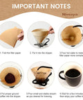 Instructions for using 200 Count Cone Coffee Filters Size 02 Natural Unbleached Paper For Pour Over And Drip Coffee Makers 2 To 4 Cup