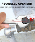 18mm Industrial Grade Chrome Vanadium Wrench With Forged Heat Treated Construction 12 Point Openings used on pipe