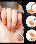 Complete Nail Art Kit With Stands And Tools Featuring 15 Black Nail Brushes painting flower on nails