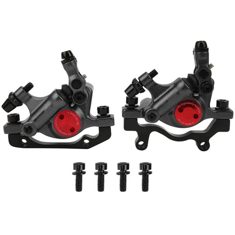 Bulletproof Hydraulic Disc Brake Kit For Mountain And Road Bikes Features Lightweight Aluminum Build With Tight Stopping Power And Zero Sweat Setup In Dark Matte Black, showing calipers with screws.