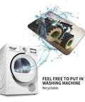 Farm Tractor Diatom Mud Bath Mat Quick Dry Non Slip Rug 23.6x15.7 inches with washing machine, displaying machine washable feature