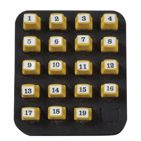 Yellow numbered tags for replacement carrying case for Scout Pro 3 series testers and locator remotes with ruged nylon build EVA foam