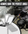 Police officer using Telescoping Inspection Mirror With Light For Auto Repair Gearheads, 360 Degree Rotating Mechanic Mirror On A Stick near a car