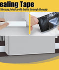 2 Pack U Shape Window AC Foam Block With Weather Seal Tape Curtain Side Draft Stopper Stop Cold Drafts And Air Leaks All Season Insulation For Midea Window AC Units being installed