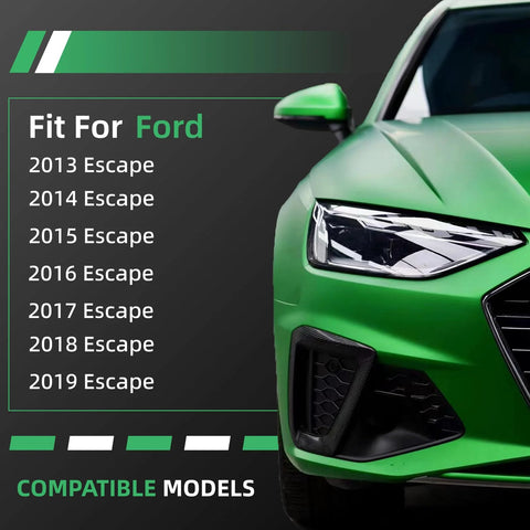 Green car compatible with Ford Escape 2013-2019 models, highlighting Ford Escape Front Lower Control Arm With Ball Joint 2 Piece Set.