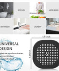 Universal design for 2 Pack Silicone Drain Hair Catchers For Bathroom And Kitchen, Easy Install Shower Sink Strainer Hair Stopper Protector, Tub And Tub Drain Cover Gray Color.