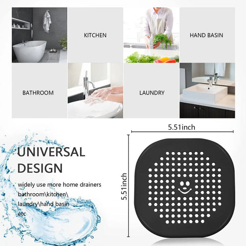 Universal design for 2 Pack Silicone Drain Hair Catchers For Bathroom And Kitchen, Easy Install Shower Sink Strainer Hair Stopper Protector, Tub And Tub Drain Cover Gray Color.