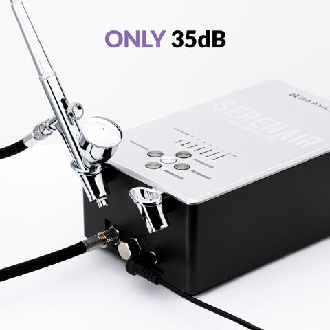 Ambition Series GTS-06 Airbrush Kit With Compact Air Compressor And Adjustable Air Control for precise detailing, quiet operation