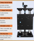 Smooth As Butter Precision Manual Linear Stage Actuator With 100mm Stroke Sliding Table Handwheel Ball Screw Z Axis Linear Rail Guide Killer Fit For Diy Cnc Router Mechanical Positioning Mods, showing rotary handle and T-shaped lead screw.