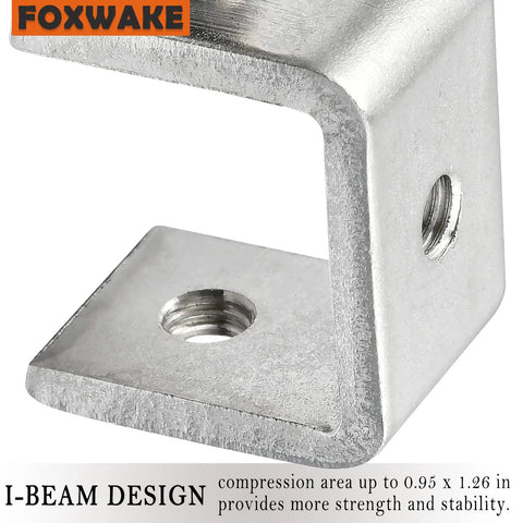 FOXWAKE stainless steel U-clamp, mini desk mount with side and base threaded holes