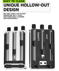Rock Solid Carbon Fiber Motherboard Fixture Featuring Smooth Triaxial Screw Rods And A Hassle Free Universal Repair Clamp Built For Easy Bga Soldering Jobs And A Roomy 15 To 86 Mm Width Range, showcasing the unique hollow-out design.