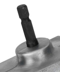 Close-up of Beast Workhorse Metal Sheet Cutter Drill Attachment with 7mm hex shank for aluminum, iron, steel cutting