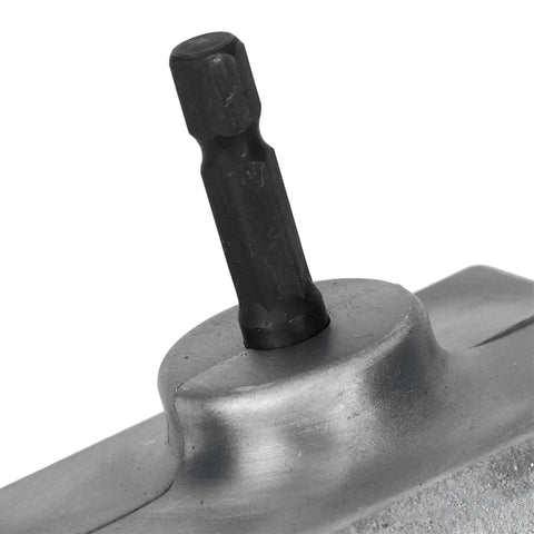 Close-up of Beast Workhorse Metal Sheet Cutter Drill Attachment with 7mm hex shank for aluminum, iron, steel cutting