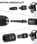 Adapters and sockets from Beast Of A 71-Piece Hex And Torx Socket Set With One Quarter Inch, Three Eighths Inch, And One Half Inch Drives.
