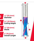 Solid Carbide Spektra Coated Spiral Plunge Router Bit Down Cut For Woodworking With Nanoco Coating For Heat Resistance