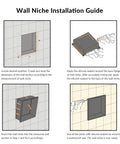 Installation guide for Stainless Steel Shower Niche for Bathroom Storage, Recessed, No Tiling Required, 24x12 Inches