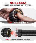 WOJET pressure washer adapter set for M22 to M22 and 3/4-in to quick-connect; black plastic housing with brass threads.