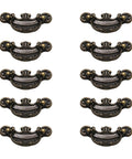 Set Of 10 Antique Bronze Finish Drop Swing Drawer Pulls With Screws 3 Inch Long Drop Bail Handles Featuring Two Point Seven Two Inch Center To Center Holes For Cabinets Dressers Cupboards Furniture Restoration And Wooden Cases In Rustic Vintage Style
