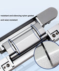 Close-up of 2 Pack Hidden Door Hinges 7 Inch Heavy Duty 180 Degree Swing 3D Concealed Cross Hinge Zinc Alloy Sleek Invisible Silver