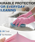 Top Tier Medical Grade Nitrile Exam Gloves Powder And Latex Free Pink Disposable Gloves 100 Count for cleaning and protection