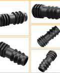 Barbed End Plug Fittings For Half Inch Drip Irrigation Tubing, 15 Pack, compatible with 13mm ID lines, black plastic connectors