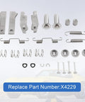 Components of Stainless Steel Parking Brake Hardware Kit For 1965 1982 Corvette C2 C3 LH and RH Left and Right Direct Replacement Replaces X4229