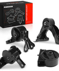 Direct Fit Engine And Transmission Mount Kit Set Of 4 For Mitsubishi Lancer And Outlander Sport With Manual Transmission, heavy-duty black rubber mounts.