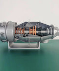 One Twentieth Scale Turbofan Engine Model Kit With Over One Hundred Parts Do It Yourself Assembly Based On PT6A Aircraft Engine A Hands On Science Toy For Mechanical Experiments And A Build Your Own Project, cutaway resin model on stand