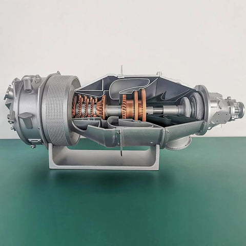 One Twentieth Scale Turbofan Engine Model Kit With Over One Hundred Parts Do It Yourself Assembly Based On PT6A Aircraft Engine A Hands On Science Toy For Mechanical Experiments And A Build Your Own Project, cutaway resin model on stand