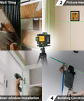 16 Lines Laser Level 4x360 Self Leveling Pro Grade used for wall tiling, picture hanging, door-window installation, construction