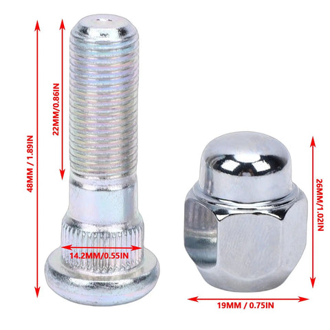 Heavy-Duty Wheel Lug Stud Nut Set High-Strength Steel Replacement Kit Perfect For Subaru Impreza Legacy Crosstrek Ascent Tribeca 2006-to-2025 With 48mm 5-Lug Bolts Pro Grade OEM Swap And Easy Install
