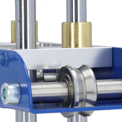 Close-up of Lightweight 3 Station Sheet Metal Bender Roller detail, showcasing steel roller and frame.