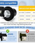 Washer Drain Pump Replacement Fits Most Top Load Washers From Kenmore And Samsung 62902090 Premium Quality Durable Part For Efficient Water Drain During The Drain Cycle Easy Install No Fuss. black DC31-00054A washer drain pump with listed replacement part numbers