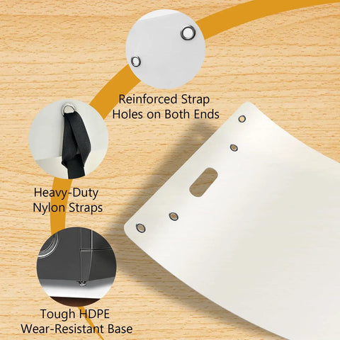 Premium Appliance Moving Sliders With Pull Strap For Tile And Hardwood Floors showing reinforced holes and nylon straps