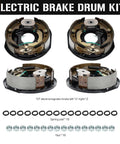 Four Pack 10 Inch By 2-1/4 Inch Electric Trailer Brake Assemblies For 3500 Lbs Axles Left And Right Fits Alko Dexter Quality