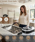 Negom Handheld Steam Cleaner High Pressure 2500W Portable Carpet & Grout Cleaner With Large Water Tank And 18 Accessories Deep Cleaning For Automotive Floors Housekeeping Easy Use Fast Heat Up cleaning kitchen stove with steam.