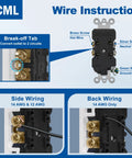 50 Pack Decorator Style Duplex Outlet Receptacle, 15 Amp 125 Volt, Non Tamper Resistant, wiring instructions with brass contacts