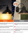 Comparison of No Fuss Smart Dusk To Dawn Sensor Wall Sconce Outdoor Lighting Fixture in matte black vs competitor