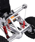 One Tenth Scale RC Tow Rig Crane Kit for Crawler Rigs with aluminum structure and winch mechanism shown in silver finish.
