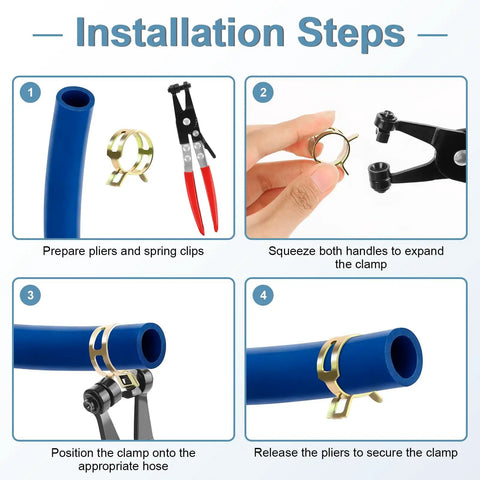 152 Piece Spring Band Hose Clamp Kit With Pliers installation steps for automotive and DIY repairs