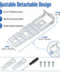 Heavy Duty Stainless Steel Dishwasher Mounting Bracket Kit With 2 Pack Screws And Adjustable Wrench for flexible cabinet positioning.