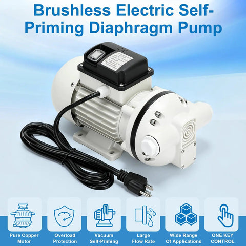 Heavy Duty Def Transfer Pump 110V Electric Fluid Pump 400W with self-priming diaphragm for efficient diesel and oil transfer.