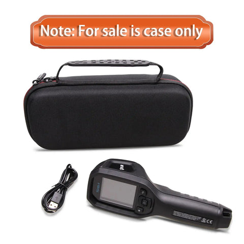 Durable EVA Case For FLIR TG165-X TG267 TG275 TG297 Thermal Cameras with Secure Belt Clip, shown with camera and cable
