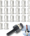 Heavy Duty M10 Aluminum Rivet Nuts 20 Pack With Hand Tool Rustproof Threaded Inserts Fastener Kit showing aluminum rivet nuts and setting tool.