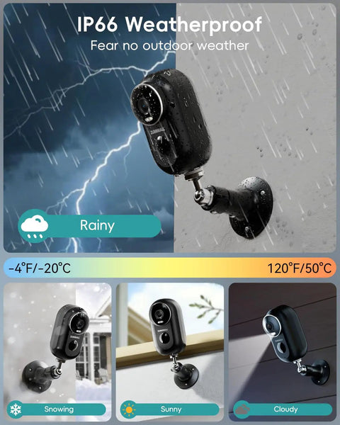 Wireless Outdoor Security Camera With Magnetic Mount No Wires Easy Snap On Mount 130 Degree Field Of View IP66 Weatherproof