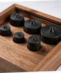 KALLORY 6 Pack Shaft End Protectors For Grip-O-Matic Pullers Industrial Machine Shaft Guard Caps in a wooden box.