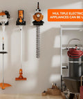 Heavy Duty Wall Mounted Garage Tool Organizer Rack for Grass Trimmers Hedge Trimmers Weed Whackers and Garden Tools